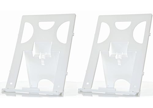 Kigima Buchständer Buchhalter Leseständer aus Kunststoff, mit 4 verstellbaren Positionen, erweiterbar, 2er Set, weiß, Made in Austria