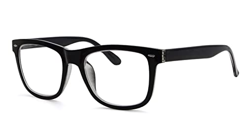 Eyekepper Damen und Herren lesebrillen mit Große Quadratische Gläsern und Federscharniere in Schwarz