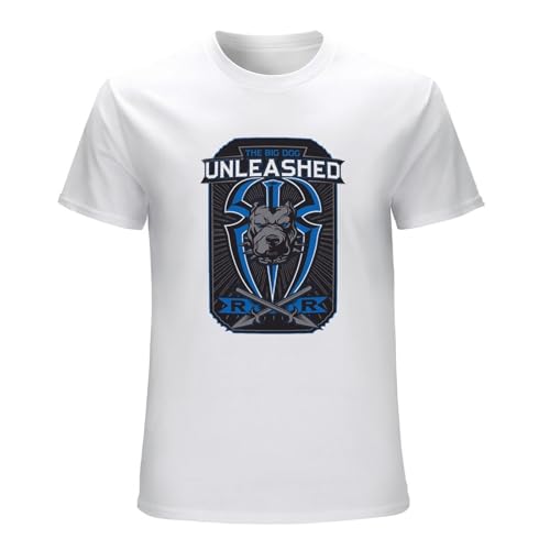Roman Reigns Unleash The Big Dog Wrestling Men's Cotton T-Shirt White Shirt Top Tee S
