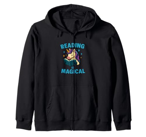 Reading is Magical Einhorn Buch-Design Kapuzenjacke