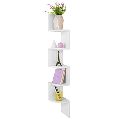COMIFORT Eckregal - Bücherregal für die Ecke Nordischer Stil, Modern und Minimalistisch, 5 Regalböden, Robust und Solide, Nordic