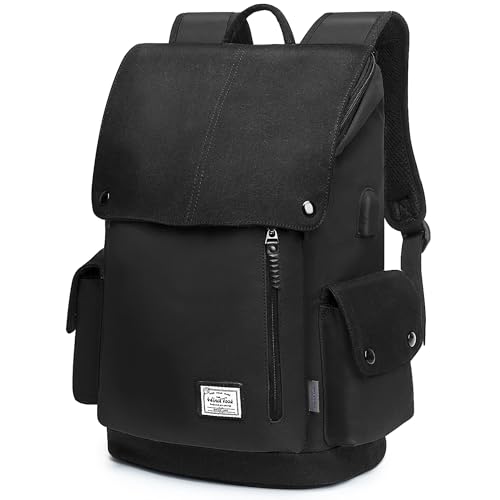 WindTook Canvas Rucksack Herren Damen Laptop Rucksäcke Daypack Tagesrucksack Schulrucksack für 15,4 Zoll Notebook, Uni Büro Freizeit Arbeit Schule, 30x17x45cm
