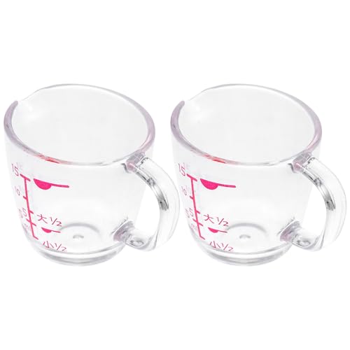 Generisch 2 Stück Kleiner Transparenter Küchenmessbecher aus Hitzebeständigem Material mit Lesbarer Skala für Milch Kaffee und Flüssigkeiten In Küche
