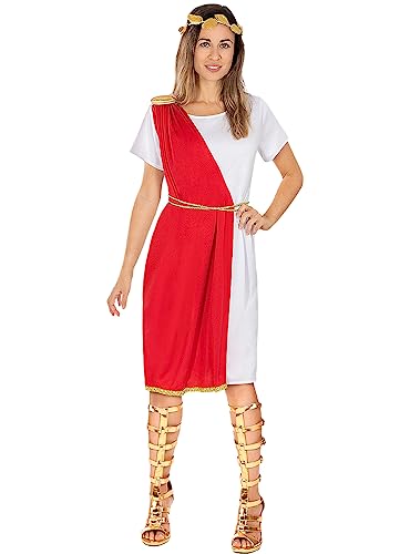 Funidelia | Römerin Kostüm für Damen Rom, Gladiator, Römischer Zenturio, Kulturen & Traditionen - Kostüm für Erwachsene & Verkleidung für Partys, Karneval & Halloween - Größe S - M - Granatfarben