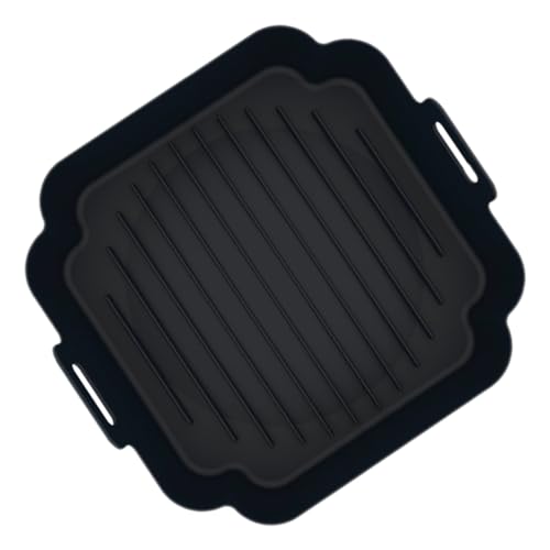 Mikinona Faltbare Silikon Backmatte für Heißluftfritteuse Wiederverwendbare Antihaft Silikonform Hitzebeständig Snacks und Hühnchen Küchenzubehör für Luftfritteusen