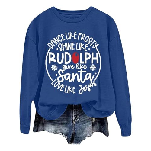 GFPGNDFHG Weihnachtspullover Damen Weihnachtsmann Sweatshirts Für Damen Weihnachtskleid Sweatjacke Damen Ohne Kapuze Blau Weiss Gestreift Weihnachten Sweatjacke Damen Lang Hoodie Damen Reißverschluss