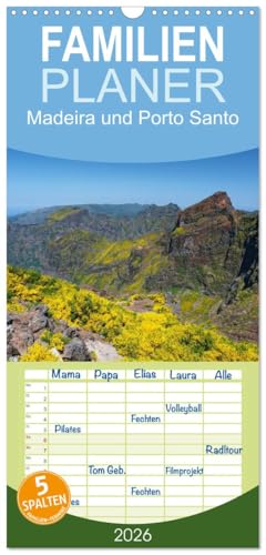 Familienplaner 2026 - Madeira und Porto Santo mit 5 Spalten (Wandkalender, 21 cm x 45 cm), CALVENDO