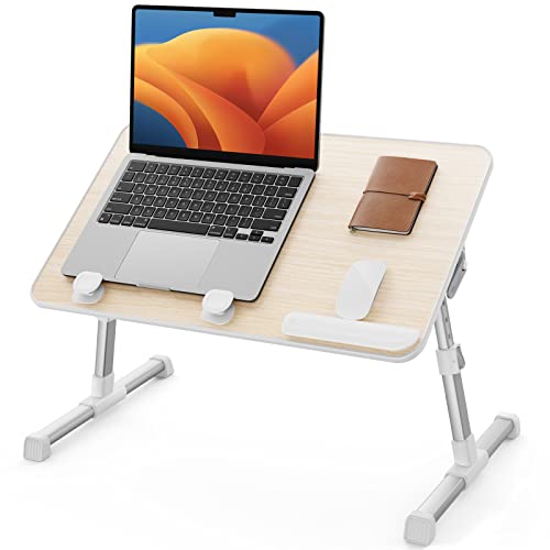 Tisch, SAIJI Betttisch höhenverstellbar, mit 4 einstellbare Winkel, Klappbarer Lapdesk, für Sofa Couch Boden Arbeiten Studieren Lesen Schreiben Essen, Fit bis zu 17' Laptop