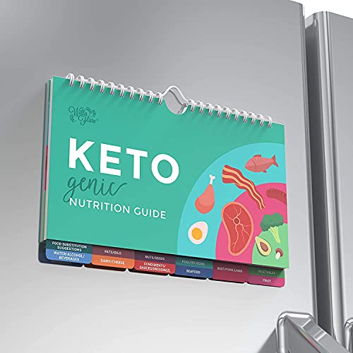 Willa Flare Keto Spickzettel Magnete UK – Einfache Referenz für 192 Keto Snacks und Lebensmittel Korrekte ketogene Messungen für Ihr Keto-Kochbuch – Easy Keto Diet Kühlschrank Guide Plus Extra Liste