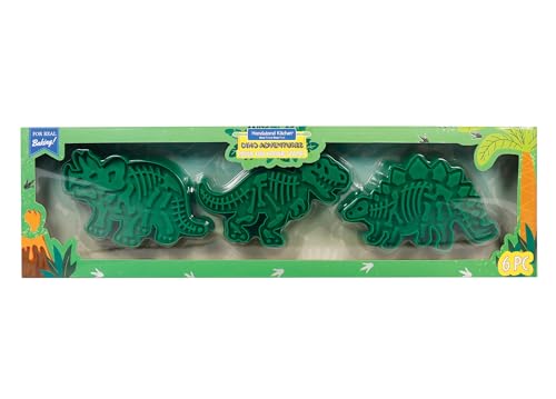 Handstand Kitchen Fossil Fun Ausstechformen-Set Dinosaurierknochen T-Rex, Stegasaurus und Triceratops