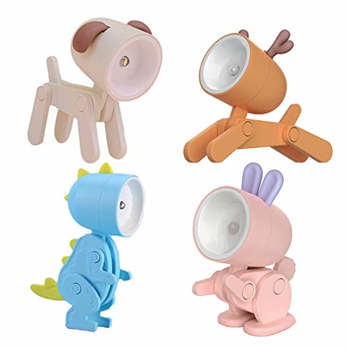 Vercico 4 Pcs Tier Nachtlicht Mitgebsel Kindergeburtstag Kleine Geschenke für Kinder, Mini Animals Lampen Kawaii Gastgeschenk Give Aways Mitbringsel Geschenke Mädchen Jungen Zufällige Farbe