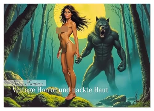 Spicy Fantasy - Vintage Horror und nackte Haut (Wandkalender 2026 DIN A3 quer), CALVENDO Monatskalender: Ein retro-erotischer 50s-Horror-Kalender mit Monstern und nackter Haut. (CALVENDO Erotik)