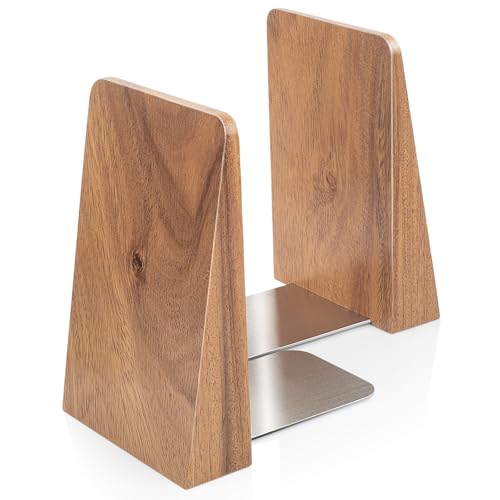 Buchstützen Aus Nussbaum Holz Stabile Handarbeit Für Regale, Dekorative Buchstütze Für Schwere Bücher
