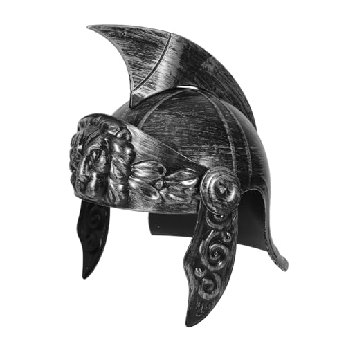 PRETYZOOM Mittelalterlicher Ritterhut Plastikhelm für Ritter Cosplay -Helmungen -Ritterhelm Neuheit Hut Roman Warriors Helm Römisches Soldatenkostüm für Erwachsene Silber