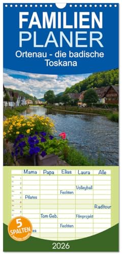 Familienplaner 2026 - Ortenau - die badische Toskana mit 5 Spalten (Wandkalender, 21 cm x 45 cm), CALVENDO: Weinberge, der Schwarzwald, die ... von Ihrer schönsten Seite (CALVENDO Orte)