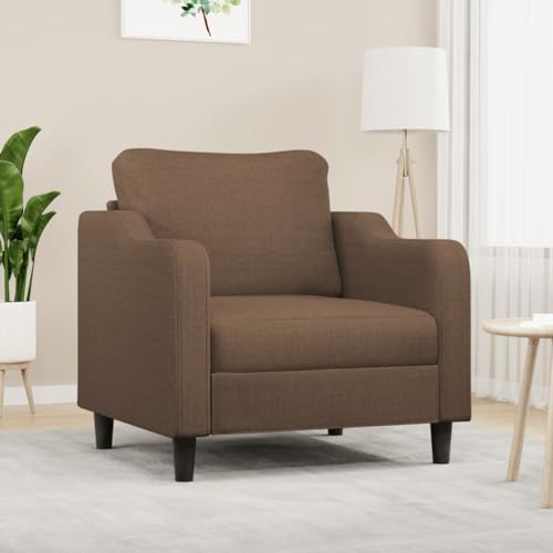 Owoxanthellate Kleines Sofa Braun 78x77x80 cm Stoff Polyester mit Metallgestell Bequemer Lesesessel Modernes Design für Wohnzimmer Schlafzimmer Büro