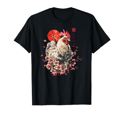 Sakura Huhn & Kirschblüten – japanische Küche Kunst T-Shirt