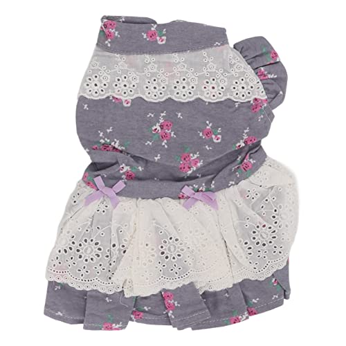 Blumenkleid für Hunde, bequem, atmungsaktiv, Baumwolle, Sommerkleid für Haustiere, Welpen, Kätzchen, kleine Haustiere, Bekleidungsrock für den täglichen Gebrauch, Hochzeit, (XL)