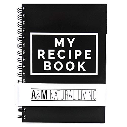 A&M Natural Living Rezeptbuch für eigene Rezepte | A5 Familie schreiben Sie Ihr eigenes Rezeptbuch Tagebuch Notizbuch Kochtagebuch | Blanko Rezeptbuch Rezeptbuch Ordner | Machen Sie Ihr eigenes