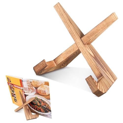 Kochbuchhalter, Buchständer Aus Holz, Buchhalter, Vintage, Rustikal, Rezepthalter für Küche, Stilvoller Kochbuchhalter für Ihre Kochkreationen