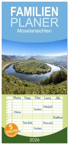 Familienplaner 2026 - Moselansichten mit 5 Spalten (Wandkalender, 21 cm x 45 cm), CALVENDO: Eine Reise entlang der Mosel vorbei an malerischen ... und spektakulären Weinbergen (CALVENDO Orte)