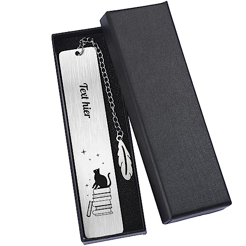 Lesezeichen Kinder,OXYEFEI Lesezeichen Kinder 1. Klasse Lesezeichen Personalisiert Metall Mädchen Schulanfänger Bookmark Set Buchmarker Geschenke für Lehrer Hebamme Freundin Leseratten(Feder)