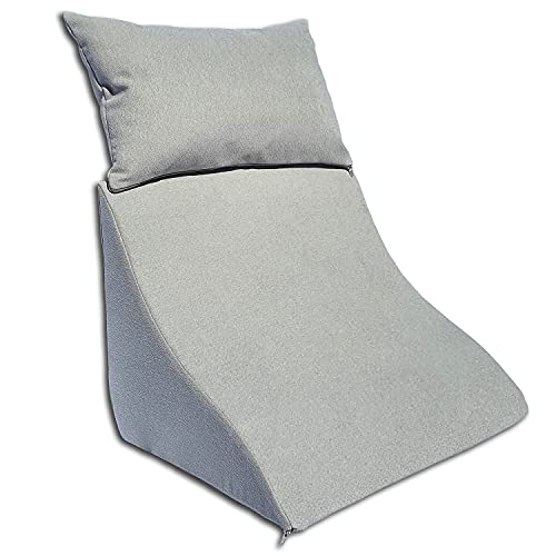 Formalind Lesekissen-Set für Bett und Sofa – Ergonomisch geformtes Keilkissen Plus kuscheliges Sofakissen zum Lesen, Fernsehen und Entspannen (hellgrau)