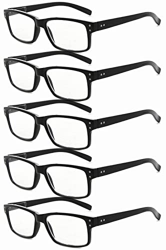 Eyekepper 5er-pack Federscharniere Vintage Herren Lesebrille in Schwarz