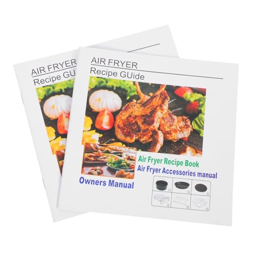 BESTonZON 2 Stück Air Fryer Kochbuch für Anfänger mit Schnellen Rezeptanleitungen Gesunden Cheesecake und Donut Einfache für Anleitungen Vielseitiger Kochratgeber für Familien und
