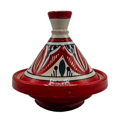 Mini Tajine Gewürzhalter aus Keramik von Safi, handbemalt, Durchmesser 12 cm, 0312241806 Tunesien Türkei ethnisch der Welt