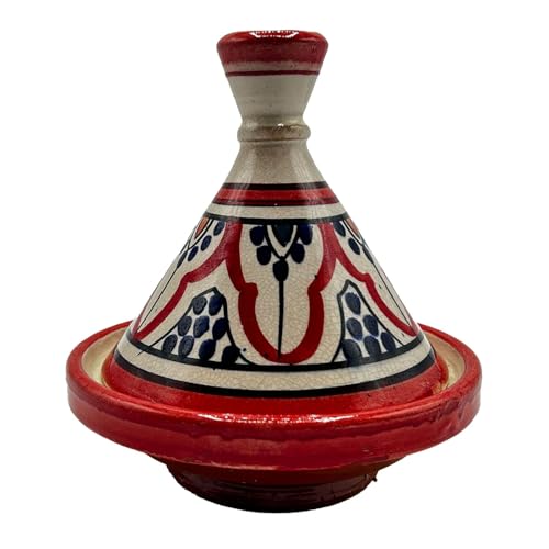 Mini Tajine Gewürzhalter aus Keramik von Safi, handbemalt, Durchmesser 12 cm, 0312241809 Tunesien Türkei ethnisch der Welt