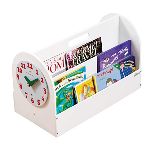 Tidy Books ® Tragbares Bücherregal Kinder, Bücherkiste Kinder, Kinderregal Weiß, Montessori Material, Box Kinderzimmer, 34 x 54 x 28 cm, Handgefertigt, Nachhaltig, Das Original seit 2004