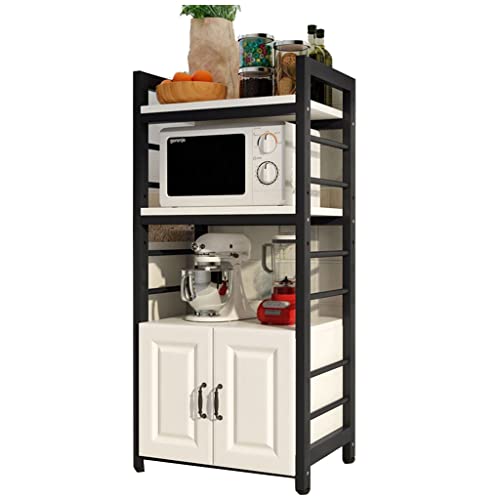 CRBUDY 3 Schichten herausnehmbarer Küchenteiler mit Schrank, Faltbare Aufbewahrungsregale für Obst und Gemüse, Mikrowellenherdständer, für Utensilien, Gewürzflaschen, Bürobedarf (Schwarz