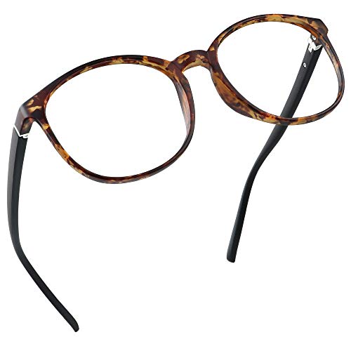 LifeArt Blaue Licht Blockieren Brille, Anti-Augen-Müdigkeit, Computer Lesebrillen, TV Brille für Frauen Männer (Schildpatt, Nein Vergrößerung)