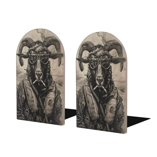 Mosytuky Buchstützen im Vintage-Stil, Pilotenmuster, für Zuhause, Büro, Bibliothek, Schule, Studium, Dekoration, 2 Stück