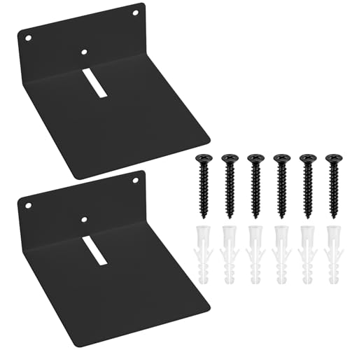 2 Pcs Kleine Wandregale, Unsichtbares Bücherregal Wand, Klein Schwebendes Bücherregale, Metall Wandregal, Bücherregal Schwebendes Regale Wand für Schlafzimmer Büro Küche (Schwarz 125x150x60mm)
