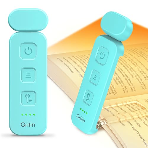 Gritin Leselampe Buch Klemme, Wiederaufladbare Buchlampe mit 7 LEDs, 3 Farbtemperatur & Stufenlos Dimmbare Klemmleuchte mit Extra 5 Helligkeitsstufen Modi, Lange Laufzeit Leselicht