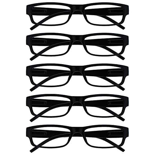 The Reading Glasses Company Die Lesebrille Unternehmen Schwarz Wert 5er-Pack Leicht Herren Frauen RRRRR32-1 +2,50