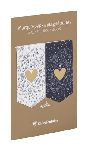 Clairefontaine 116300C - Set Adolie bestehend aus 2 magnetischen Lesezeichen 10,5x15,5cm, sortiert, 1 Set