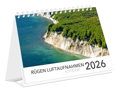 Kalender Rügen Luftaufnahmen kompakt 2026: | 21 x 15 cm | weißes Kalendarium