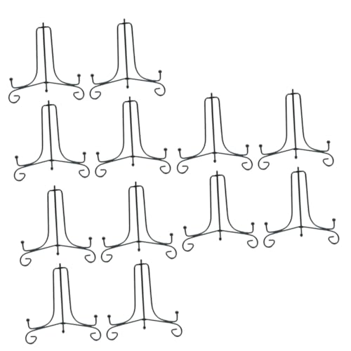 ABOOFAN 3 Stück 4 Zoll künstlerische Tellerhalterung für kleine Gegenstände aus Eisen, gebogene Füße für Innendekoration, 4 Stück x 3