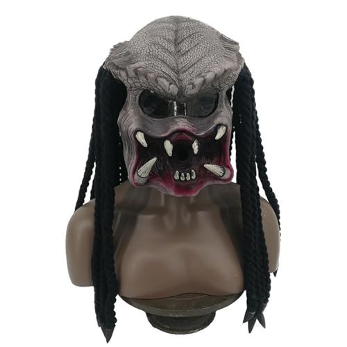 YAXRO Halloween Gruselige Raubtier Maske,Voller Kopf Blutiges Raubtier Monster Gesichts Maske Horror Halloween Cosplay Kostüm Requisite A