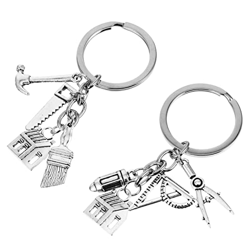 DEARMAMY 2st Schlüssel Anhänger Kette Taschenanhänger Abschluss 2023 Reize Architekt Schlüsselanhänger Puzzle Lanyard Für Telefon Architekt-schlüsselanhänger Ringe Zinklegierung Silver
