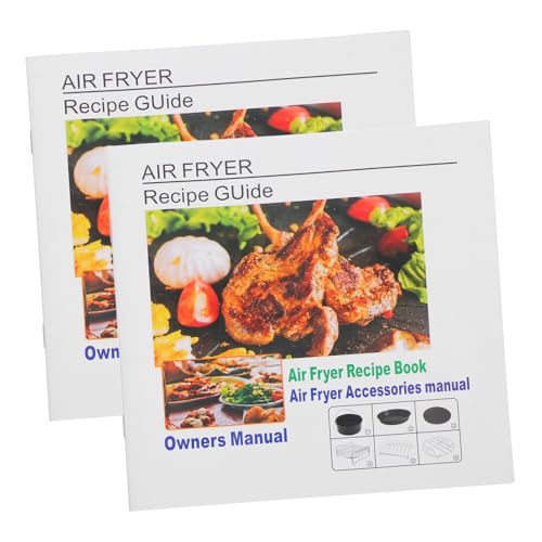 Homoyoyo 2 Stück Air Fryer Cookbook mit Bildern für Anfänger Gesunde Rezepte Einfache Mahlzeiten für Anleitung Vielseitige Gerichte für Familie und Partys