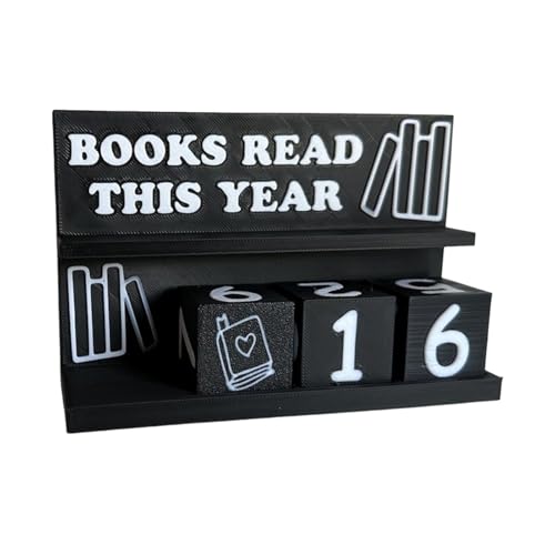 Bookshelf Decor, Books Read This Year Counter, Bücherregal Deko, Lesefortschritts Tracker, Bookish Counter Ornament, Jährlicher Lesefortschritt Zähler für Kinder Lehrer Schüler