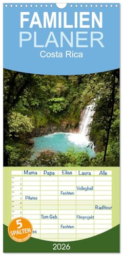 Familienplaner 2026 - Costa Rica mit 5 Spalten (Wandkalender, 21 cm x 45 cm), CALVENDO: Traumstrände und Natur in Mittelamerika (CALVENDO Natur)