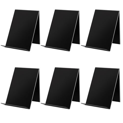 6 Stück Acryl Buchständer Schwarz, 13x10x11,5cm Buchaufsteller Acryl Buchstütze Buchhalter Buch Prospektständer Warenträger Büchern Schrägsteller Acrylaufsteller Tischaufsteller