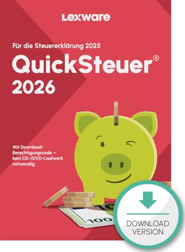 QuickSteuer 2026 (für Steuerjahr 2025)| Private und gewerbliche Steuererklärung | PC Aktivierungscode per Email