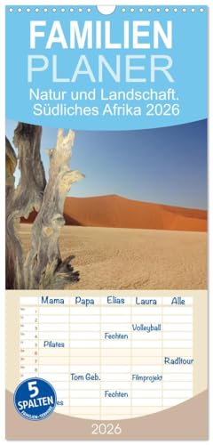Familienplaner 2026 - Natur und Landschaft. Südliches Afrika 2026 mit 5 Spalten (Wandkalender, 21 cm x 45 cm), CALVENDO