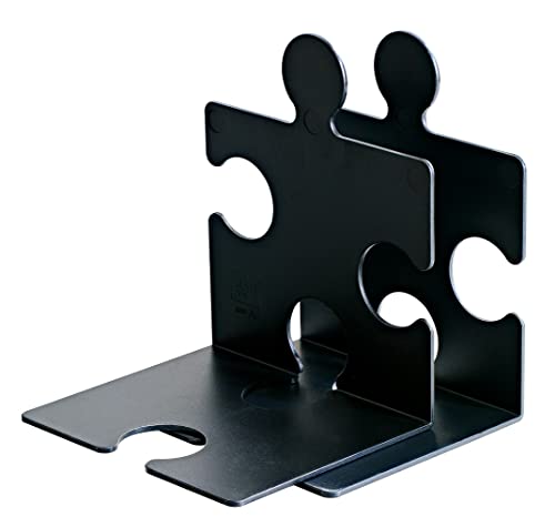 HAN CD-Ständer & Buchstütze Puzzle, standfester kombinierbarer Stehsammler in modernem Puzzle-Look, für CDs, Bücher & DVDs, 9212-13, schwarz